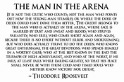 The Man in the Arena Poster Teddy Roosevelt Poster - Etsy
