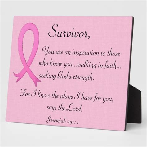 Breast Cancer Survivor Plaque With Bible Verse Zazzle Com