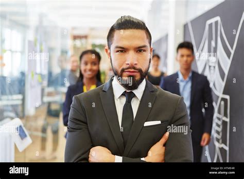 Man As Manager Or Consultant Showing Leadership Stock Photo Alamy