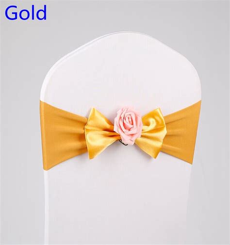 While bow ties are a little more enigmatic than regular neckties, they can still be. Gold Colour Lycra chair sash butterfly bow tie with rose ...