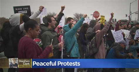 Protestors Keep It Peaceful In Response To Das Stephon Clark Decision Cbs Sacramento