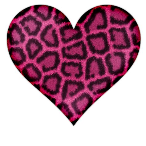 Pink Heart With Leopard Print Icon Png Clipart Image