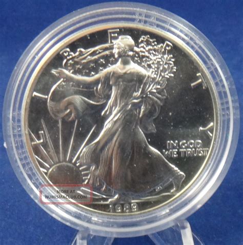United States American Silver Eagle 1989 Bullion Bu Uncirculated Coin With