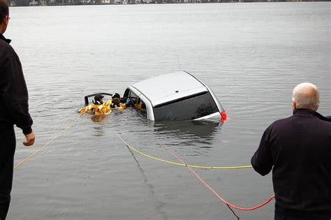 Driver Rescued After Van Plunges Into Round Lake