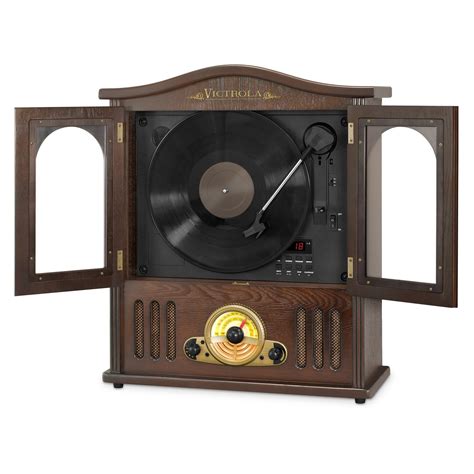 Victrola Wood Wall Mount Turntable With Cd And Bluetooth Ensmartech