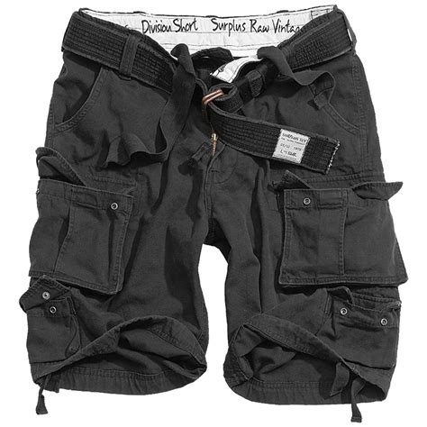 Surplus Military Army Style Division Mens Cargo Combat Shorts Belt