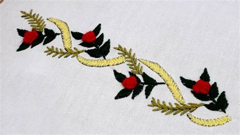 Hand Embroidery Border Design Gorgeous Border Design For Dress Youtube