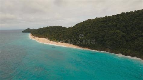Aerial View Beautiful Beach On Tropical Island Boracay Island