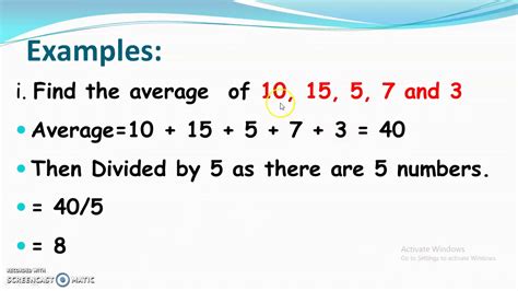 Average Mean Central Value How To Find Mean How To Find Average