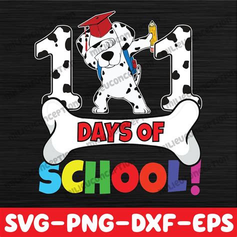 100 Days Of School Dalmatian Dog Svg 101 Days Smarter Teacher Svg