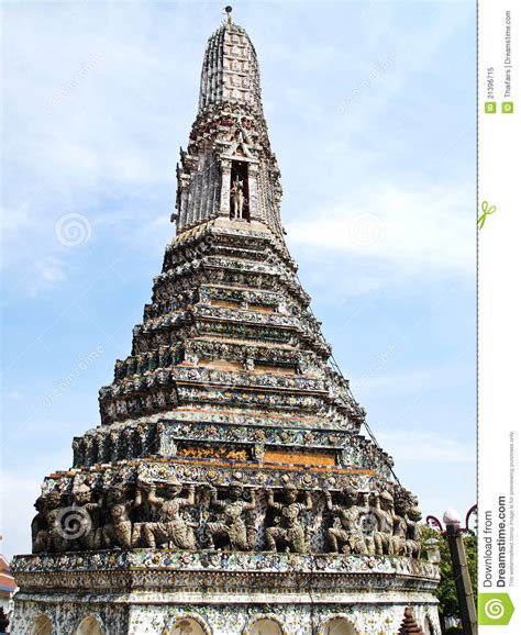 A Pagoda At The Wat Arun Temple Of The Dawn Stock Image Image Of