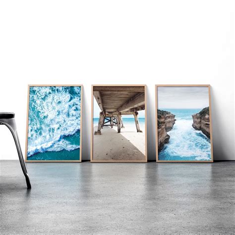Coastal Print Set Of 3 Prints Ocean Set Of Prints Ocean Etsy