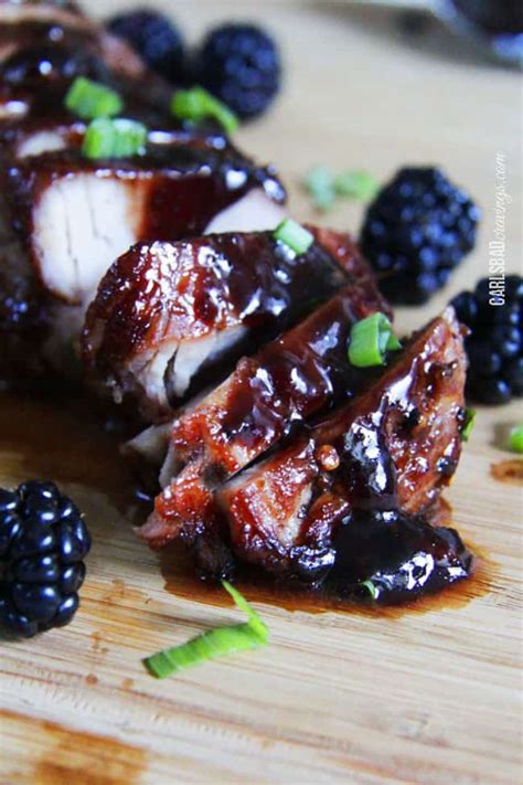 These crispy pork medallions are treated to a refreshing strawberry sauce that's ideal for a springtime or summer meal. Roasted Pork Tenderloin with Blackberry Hoisin Sauce - Carlsbad Cravings