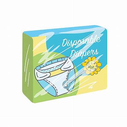 Diaper Clip Diapers Illustrations Label