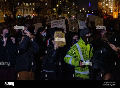 london uk 16th march 2021 thousands gathered in parliament square to raise awareness on