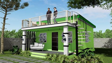 Tiny House Design Ph With Roof Deck 6 X 9 M 20 X 30 Feet Simple