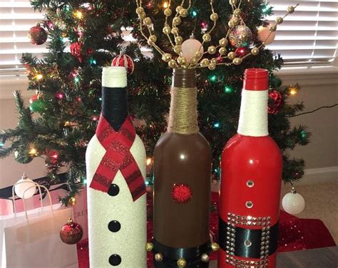 Rose Gold And White Love Decorative Wine Bottle Set Etsy Wine