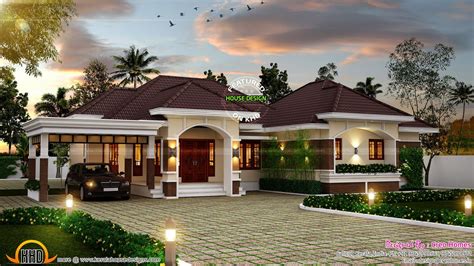 Outstanding Bungalow In Kerala Kerala House Design House Design