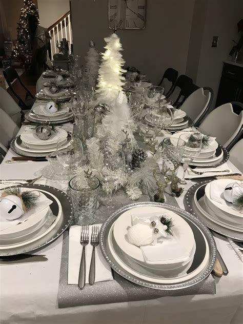 Silver And White Christmas Table Decorations Silver Christmas