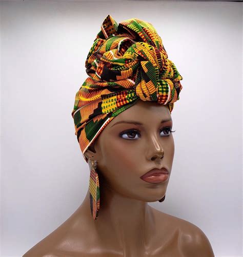 Kente Head Wrap African Head Wrap African Scarf African Etsy African Head Wraps African