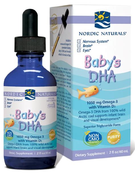 Nordic Naturals Babys Dha With Vitamin D3 2 Fl Oz 60 Ml