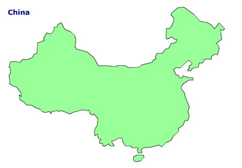 Green China Map Clip Art Library