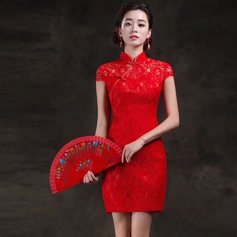 Aliexpress Com Buy Bride Cheongsam Modern Dress Red Mini Qipao Short Chinese Traditional Dress