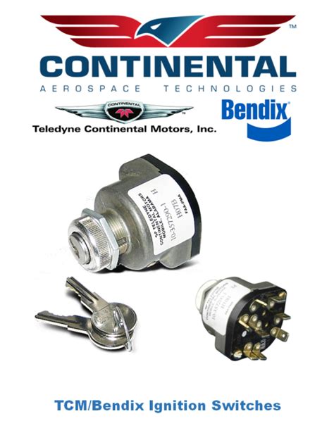 Tcmbendix Faa Pma Approved Ignition Switches Sku Bdx Swc Ign