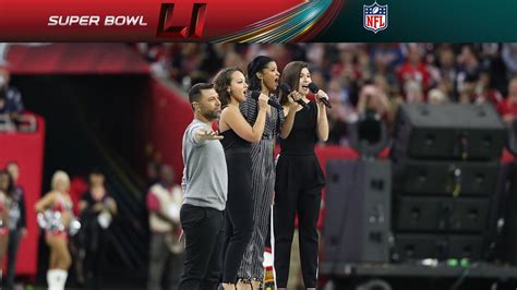 Hamilton Cast Members Perform America The Beautiful At Super Bowl Li Nfl Youtube