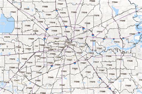 Exploring Houston With Zip Code Map Houston Map Of The Usa