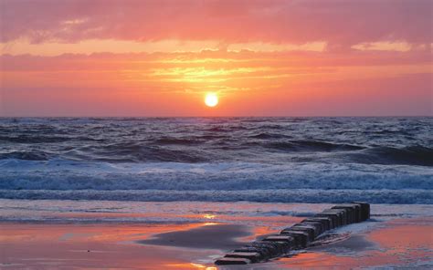 Sonnenaufgang Meer Wellen Strand Morgen 2880x1800 Hd