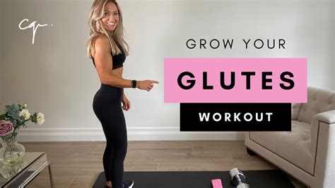 20 Min Glute Workout Grow Your Glutes At Home With Band And Dumbbell Caroline Girvan