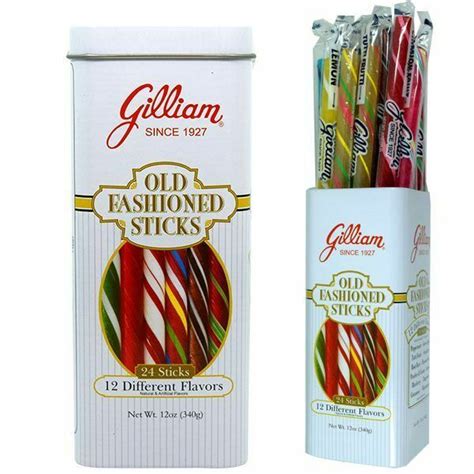 Gilliam Old Fashioned Candy Sticks In T Tin 12 Different Flavors