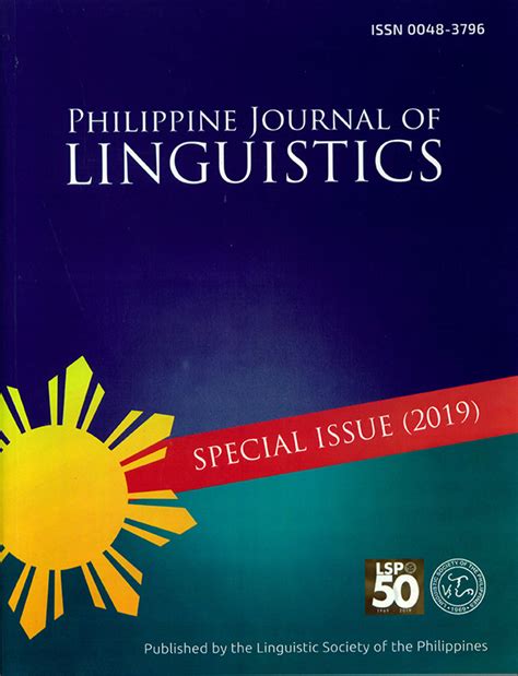 Philippine Journal Of Linguistics Special Issue 2019 Philippine