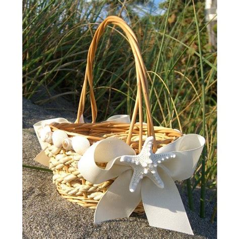 Beach Wedding Flower Girl Basket Seashells And Starfish Weddings