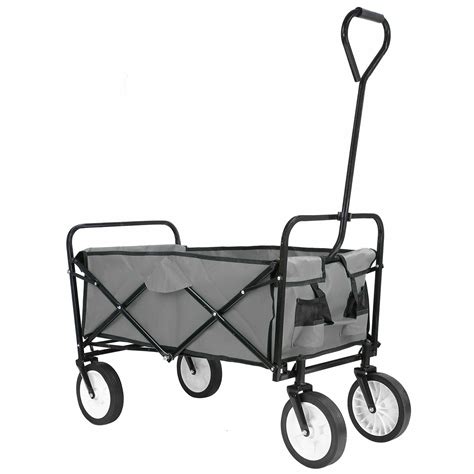 Okvac Collapsible Wagon Cart Folding Outdoor Trolley For Garden Sports