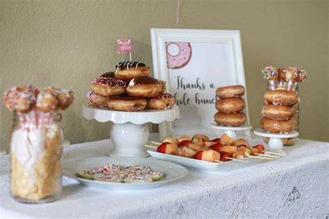 Donut Party Table Decor Display Seventh Birthday Party Party Table