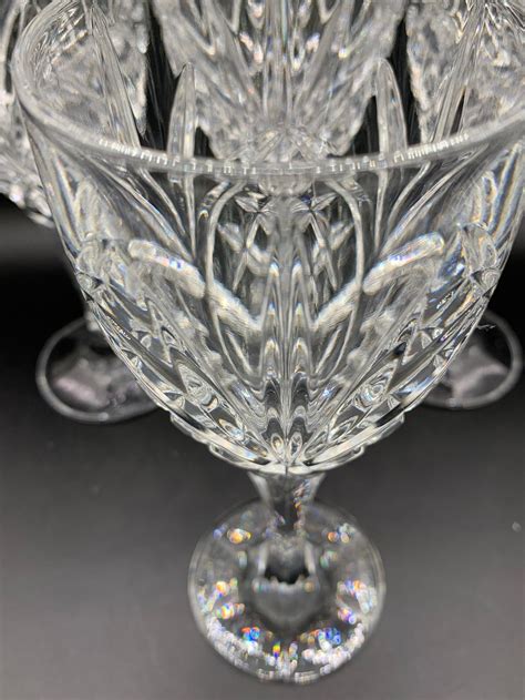 Super Fine Cut Crystal Wine Glasses Set Of 4 So Etsy