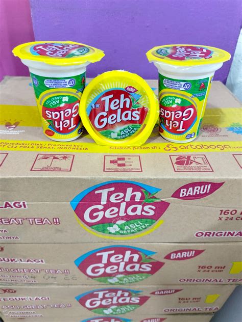 Cod Minuman Teh Gelas Original Tea Ukuran 160 Ml Teh Gelas Original 160 Ml 1 Box 24 Pcs
