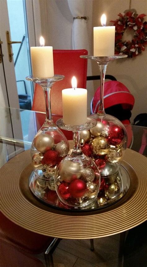 Diy Christmas Wine Glass Centerpiece Party Wowzy