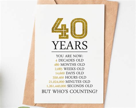 Happy 40th Birthday Card 40th Birthday Gifts For Women Men Etsy