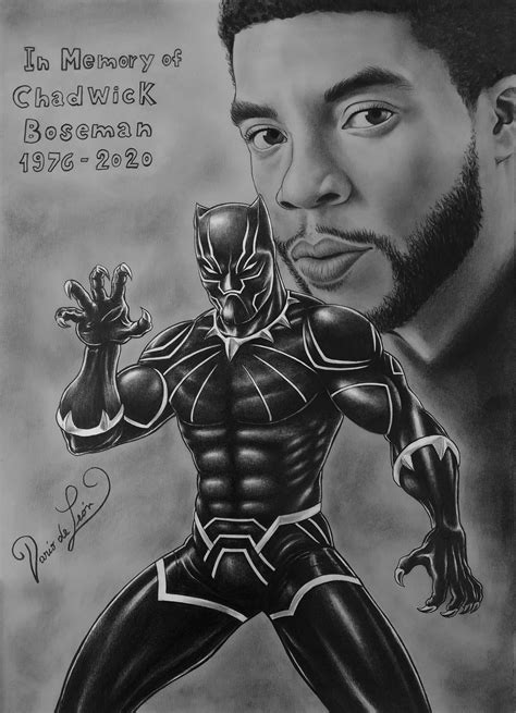 Black Panther Drawing Chadwick Boseman Tribute On Artstation At