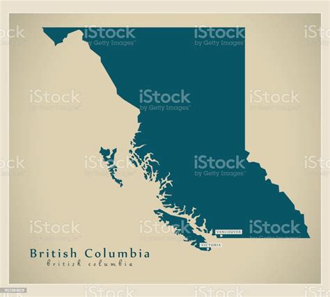 Modern Map British Columbia Ca Stock Illustration Download Image Now