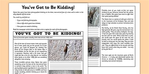 Jul 08, 2020 · in ks2 pupils will learn about alliteration which can be used to great effect in newspaper headlines. You've Got to Be Kidding Me! Newspaper Article Worksheet / Worksheet