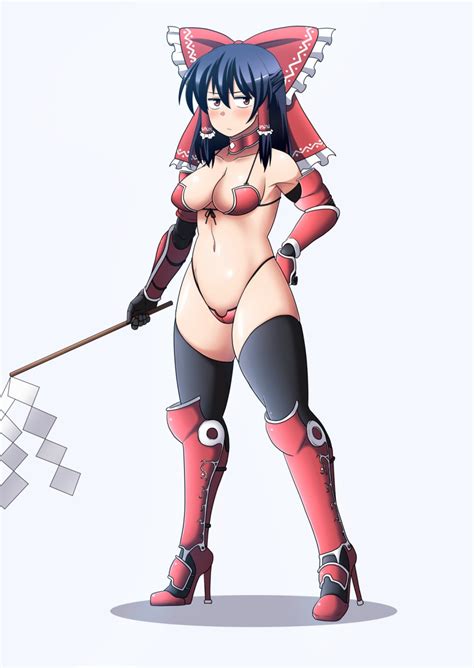 amazon taitaitaira hakurei reimu touhou highres md5 mismatch 1girl armor bikini armor