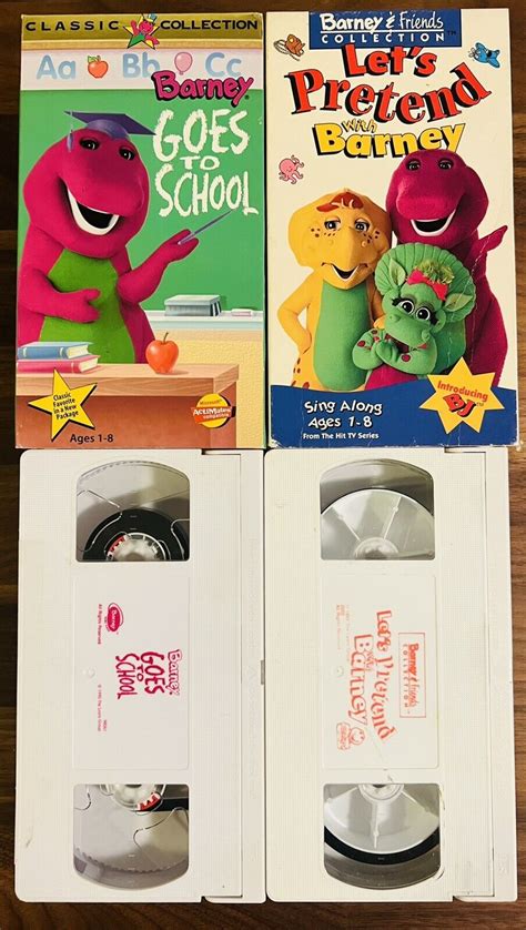Lot Of 2 Barney And Friends Classic Collection Goes To School Lets