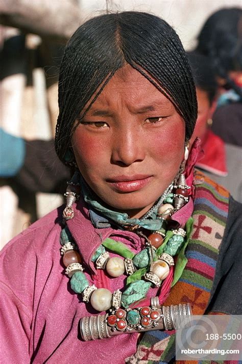 Portrait Of A Tibetan Nomad Woman With Turquoise And Silver Jewellery