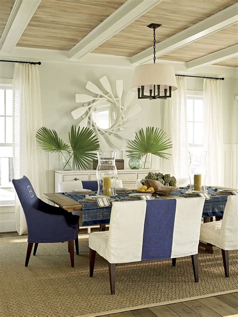 Soft Blue Paint Wall And Cream Wood Ceiling Beach Cottage