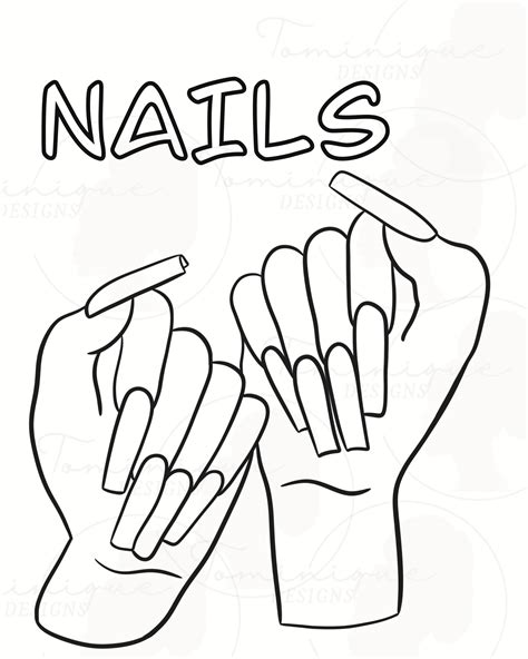 Fingernail Coloring Page