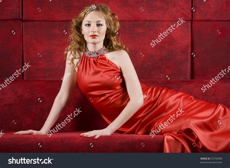 Sexy Women Red Dress On Red Stock Photo 25196398 Shutterstock